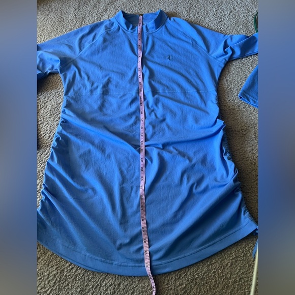 Coolibar Lawai Ruche UV Swim Shirt Sz Large UPF 50+ in Aura Blue Color Tol - Picture 16 of 16